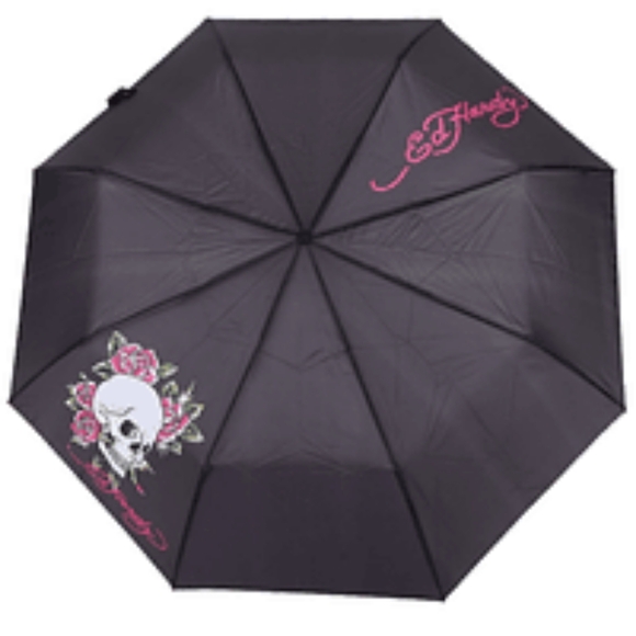 NWT Ed Hardy Rose Skull Umbrella - Picture 1 of 5